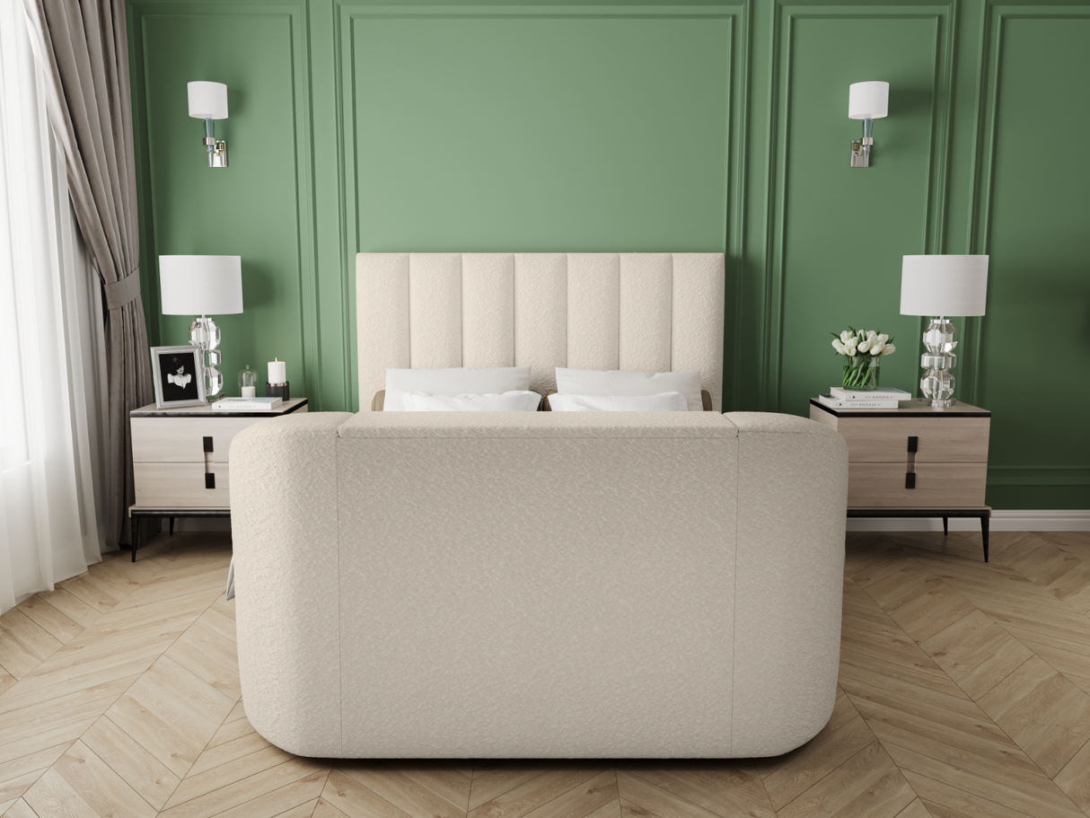 Flair Megane Double Side Lift TV Ottoman Bed Cream Boucle
