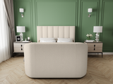 Flair Megane Double Side Lift TV Ottoman Bed Cream Boucle