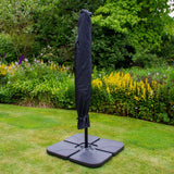 Black 3m LED Cantilever Parasol With Plain Base