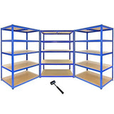 Monster Racking T-Rax Strong Storage Shelves, Blue, 120cm W, 60cm D, Set of 3