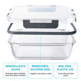 Glass Food Storage Containers in 2 sizes - 1050ml and 370ml - 10 PACK