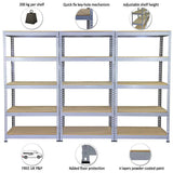3 x Q-Rax Metal Racking Units 90 x 50 x 180cm Grey