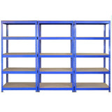 3 x 90cm Q-Rax Blue Metal Racking Units & Workbench