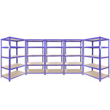 3 x Q-Rax Racking Blue 90 x 50 x 180cm + 2 x Racking Blue 120 x 50 x 180cm