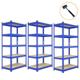 3 x Q-Rax Blue Metal Racking Units 120 x 50 x 180cm