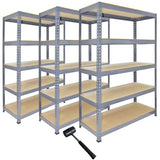 3 x Q-Rax Grey Metal Racking Units 120 x 50 x 180cm