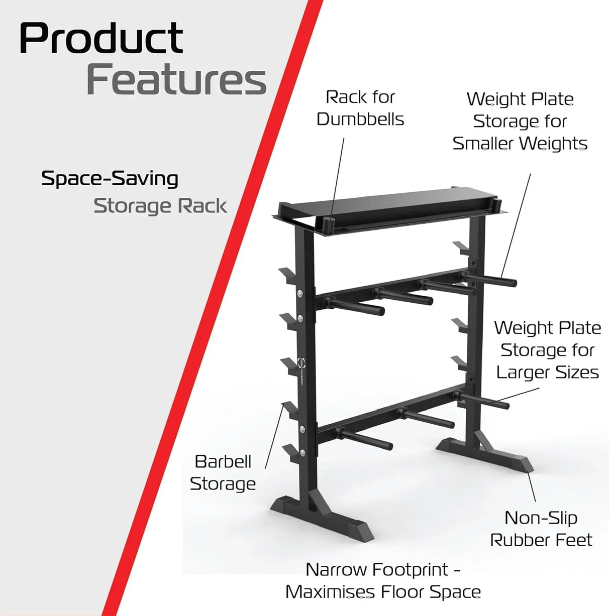 Multi Purpose Weight & Bar Storage Rack