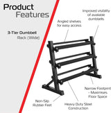 Dumbbell Rack Wide 3 Tier