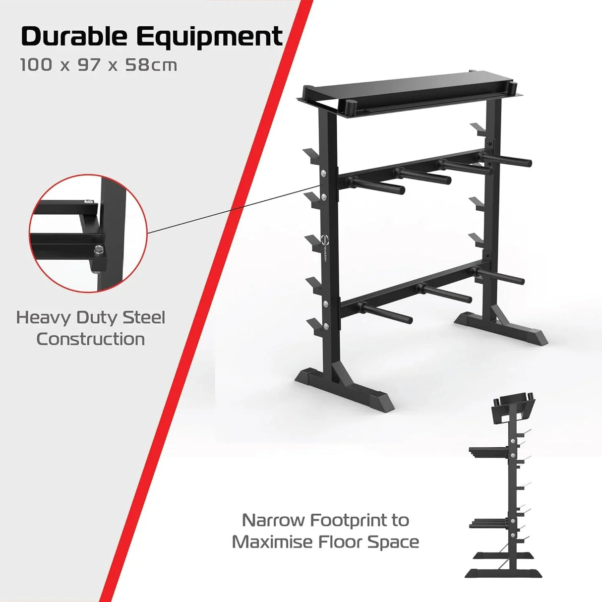 Multi Purpose Weight & Bar Storage Rack