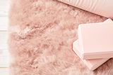 Soft pink shearling wellness mat