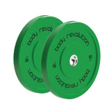 Body Revolution 2 x 10Kg Green Olympic Bumper Plates