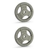 2x 5kg Cast Iron Weight Plates - 1" Standard Tri Grip