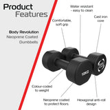 2 x 10KG Neoprene dumbbells