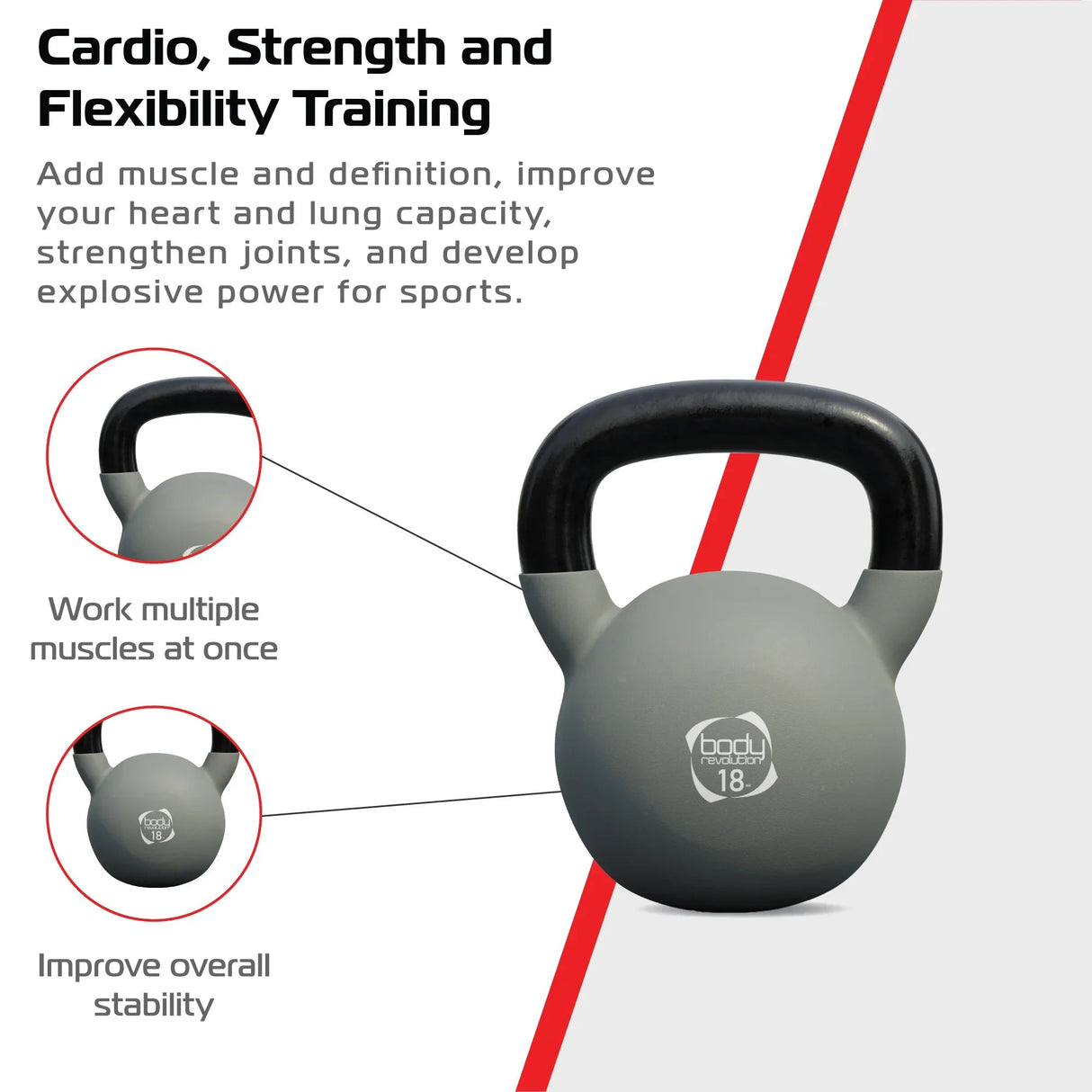 Body Revolution 18kg Neoprene Kettlebells