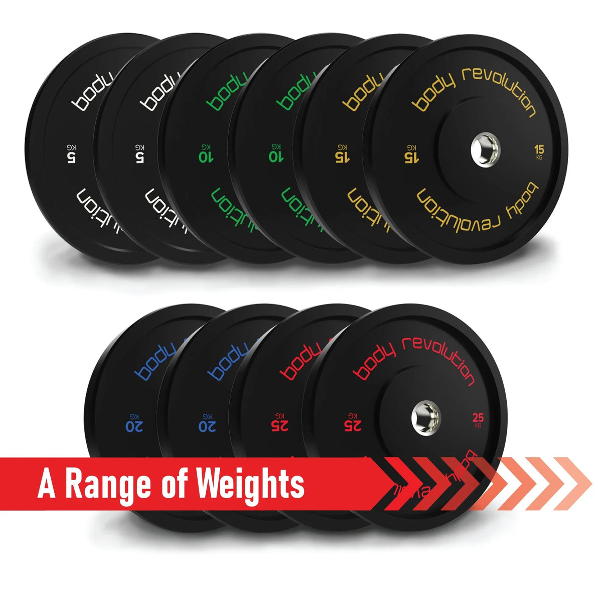 Body Revolution Olympic Black Bumper Plate 60kg Bundle