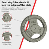 2x 15kg Cast Iron Weight Plates - 1" Standard Tri Grip