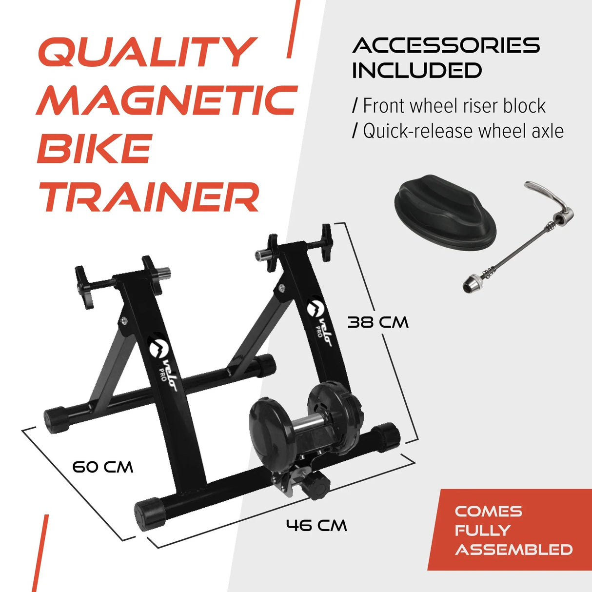 Velo Pro White Magnetic Turbo Trainer with Mat