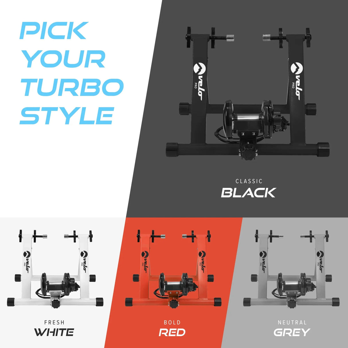 Velo Pro Red Magnetic Turbo Trainer with Mat