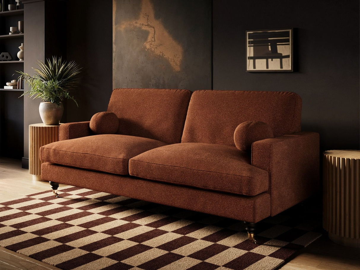 SOLACE+CO Addison 3 Seater Sofa Burnt Orange Chenille