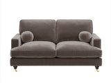 SOLACE+CO Addison 2 Seater with Caster Legs Mocha Velvet Sofa