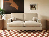 SOLACE+CO Addison 2 Seater Sofa with Caster Legs Beige Velvet