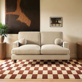SOLACE+CO Addison 2 Seater Sofa with Caster Legs Beige Velvet