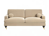 SOLACE+CO Addison 3 Seater Sofa with Caster Legs Beige Velvet