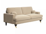 SOLACE+CO Addison 3 Seater Sofa with Caster Legs Beige Velvet