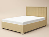 SOLACE+CO Theo Ribbed Ottoman Bed Light Wood-Double