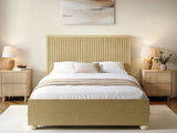 SOLACE+CO Theo Ribbed Ottoman Bed Light Wood-Kingsize