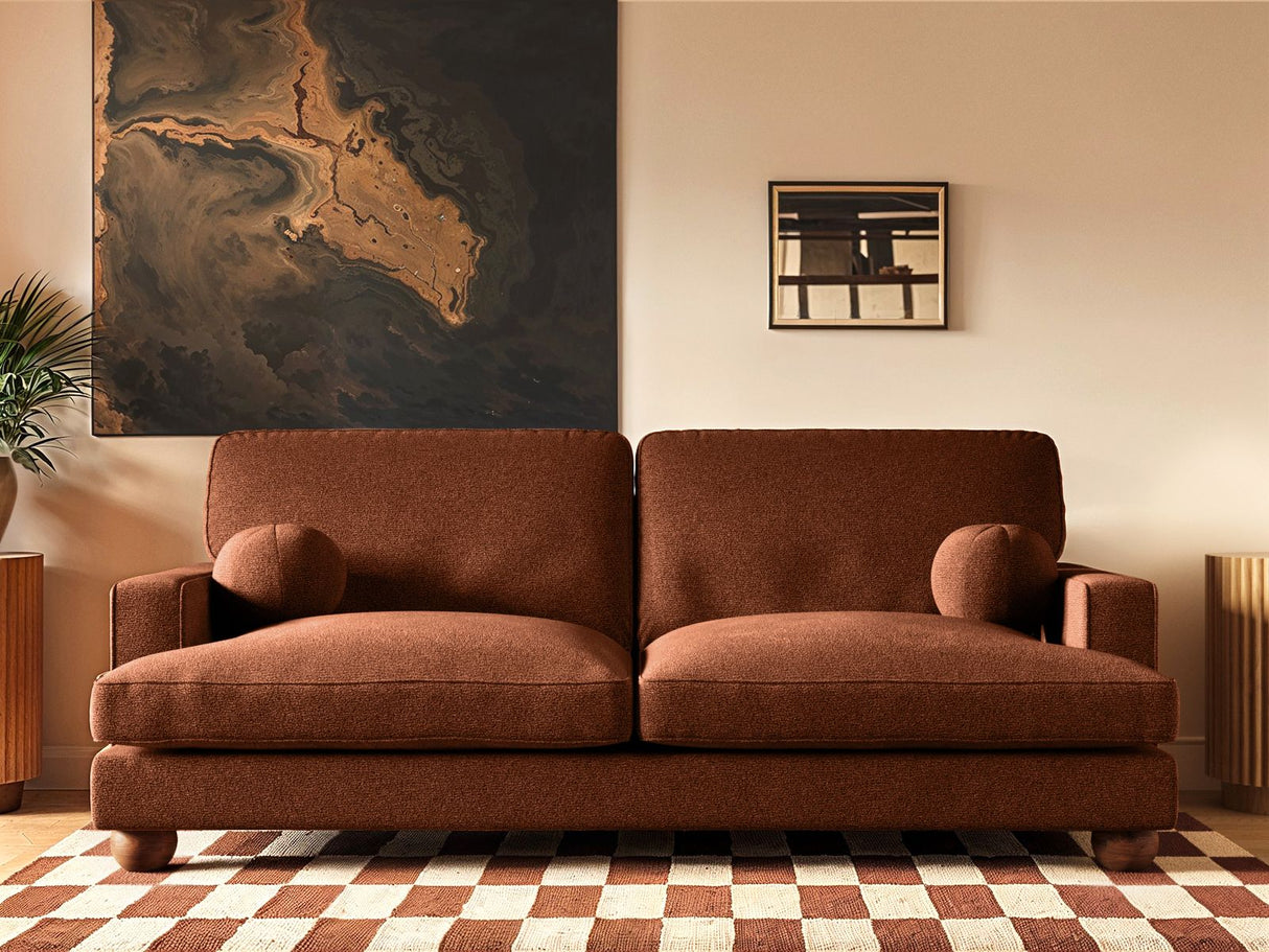 SOLACE+CO Addison 3 Seater Sofa Burnt Orange Chenille