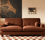 SOLACE+CO Addison 2 Seater Sofa with Caster Legs Burnt Orange Chenille