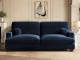 SOLACE+CO Addison 3 Seater Blue Velvet Sofa