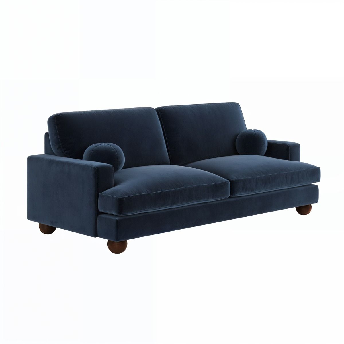 SOLACE+CO Addison 3 Seater Blue Velvet Sofa