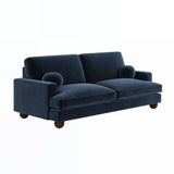 SOLACE+CO Addison 3 Seater Blue Velvet Sofa