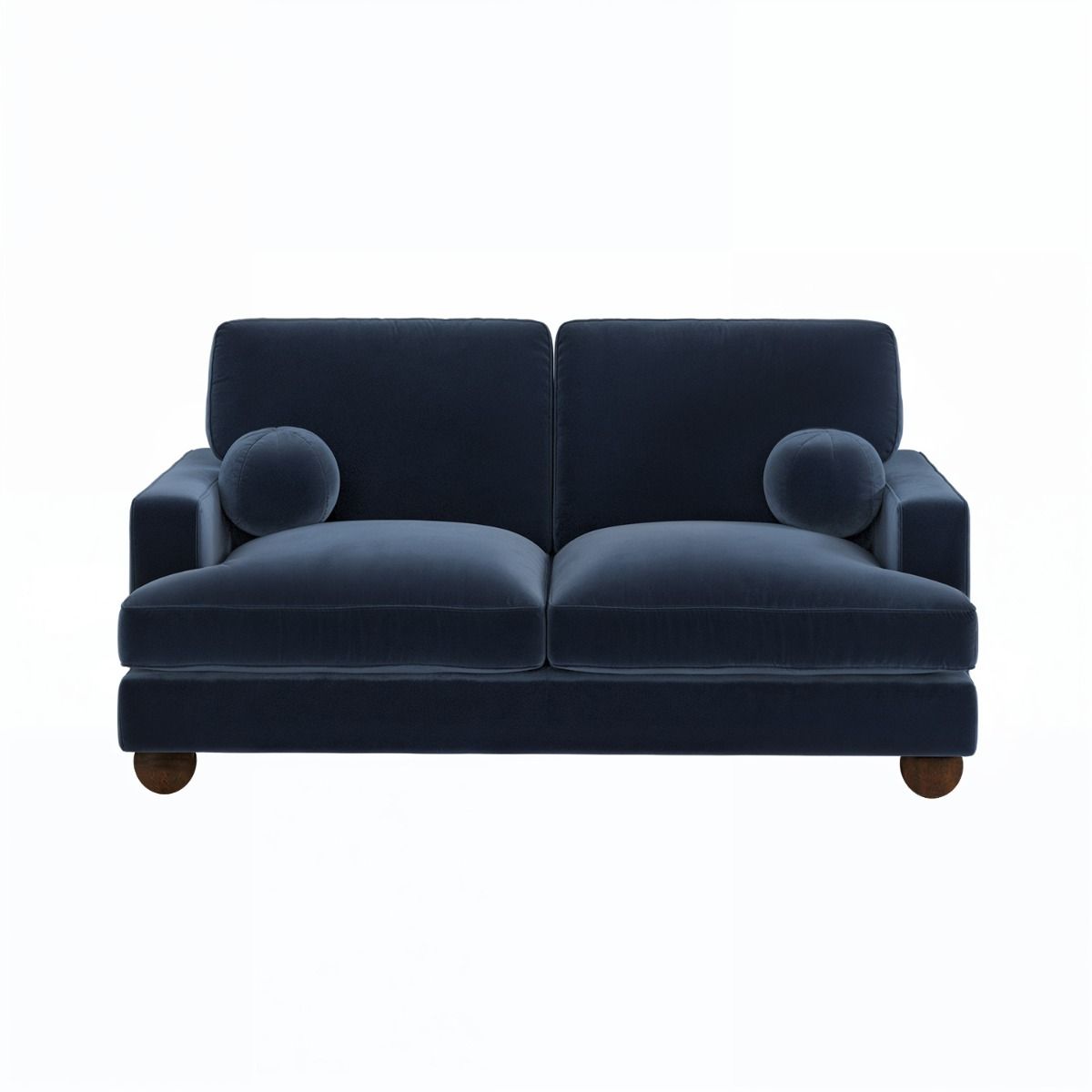 SOLACE+CO Addison 2 Seater Sofa with Caster Legs Blue Velvet