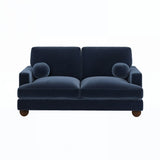 SOLACE+CO Addison 2 Seater Sofa with Caster Legs Blue Velvet