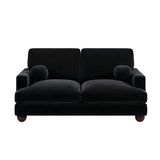 SOLACE+CO Addison 2 Seater Sofa with Caster Legs Black Velvet