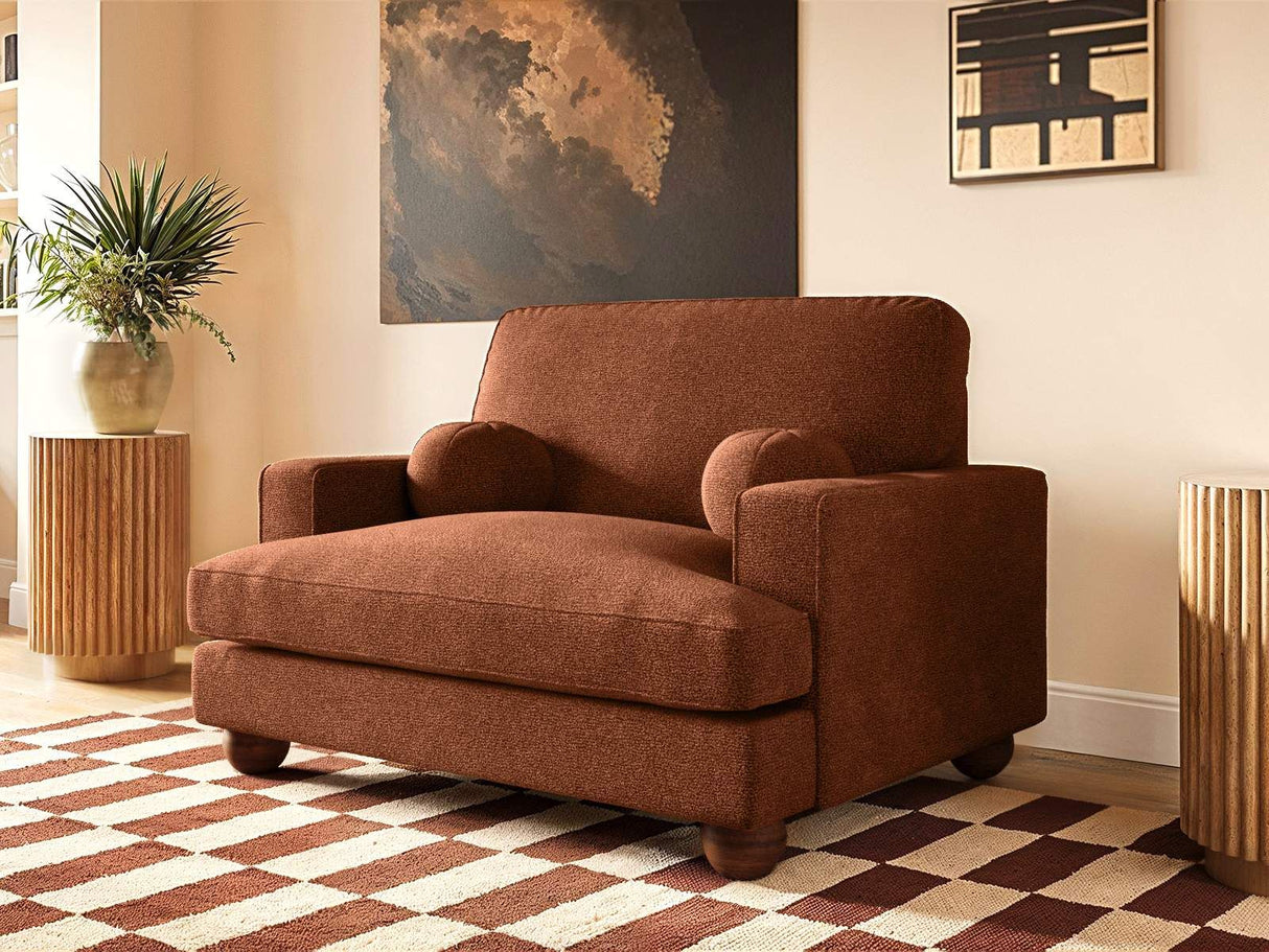 SOLACE+CO Addison Loveseat Burnt Orange Chenille