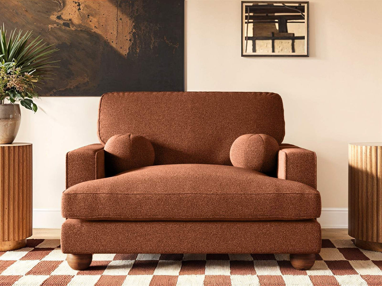 SOLACE+CO Addison Loveseat Burnt Orange Chenille