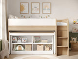 Flair Aiden Kids Cabin Bed with Desk & Storage White & Oak