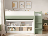 Flair Aiden Cabin Bed Mid Sleeper with Desk Olive Green