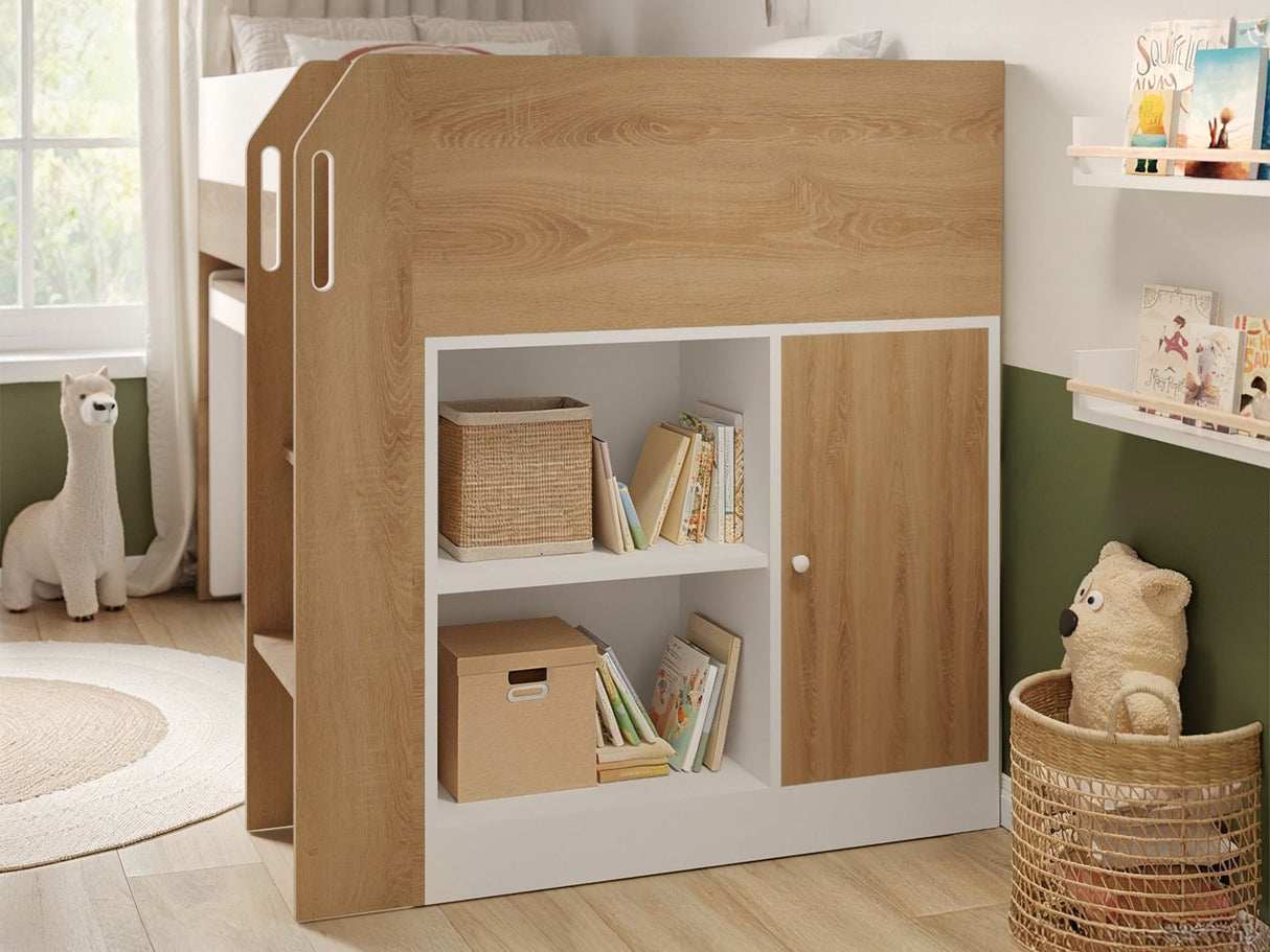 Flair Aiden Kids Cabin Bed with Desk & Storage White & Oak