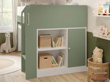 Flair Aiden Cabin Bed Mid Sleeper with Desk Olive Green
