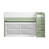 Flair Aiden Cabin Bed Mid Sleeper with Desk Olive Green