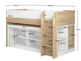 Flair Aiden Kids Cabin Bed with Desk & Storage White & Oak