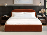 Flair Alba Double Ottoman Bed Burnt Orange Velvet