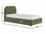 Flair Alba Single Ottoman Bed Velvet Khaki Green