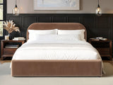 Flair Alba Chocolate Velvet Ottoman Bed -Double