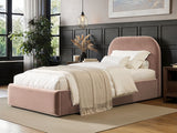 Flair Alba Single Ottoman Bed Velvet Pink